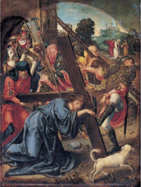 Christ On The Road To Calvary Oil Painting by Cornelis Engebrechtsz