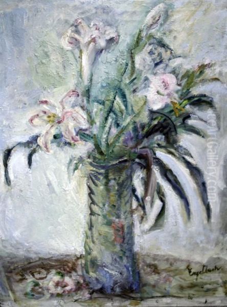 Still Life Of Flowers In A Vase Oil Painting by Florence Neumengen Engelbach