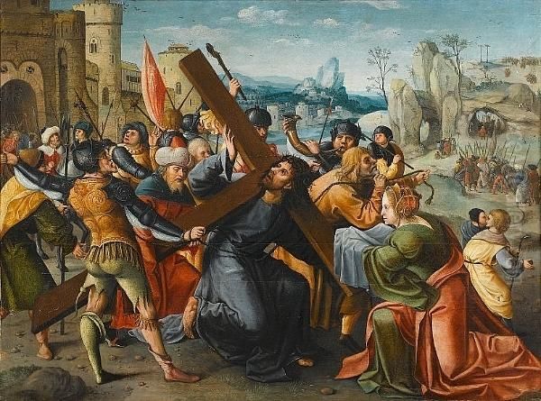 Christ On The Road To Calvary Oil Painting by Cornelius Engelbrechtsz