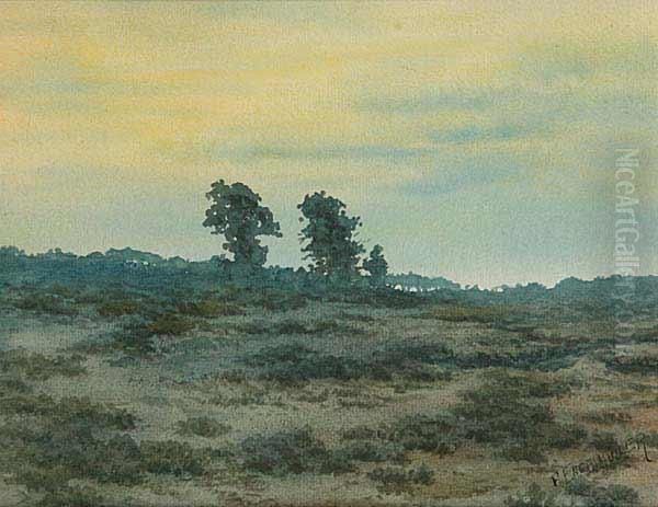 Early Evening Oil Painting by Ferdinand Engelmuller