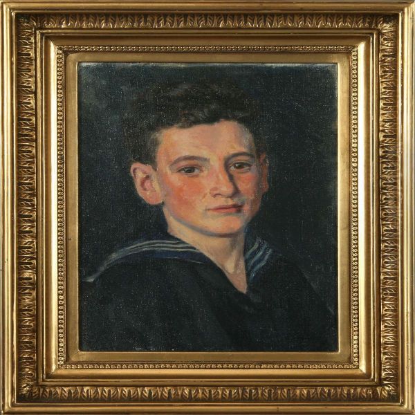 Portrait Of A Young Sailor Oil Painting by Malthe O. Engelsted