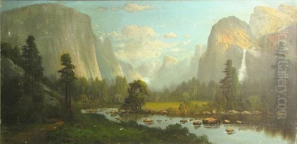 Bridalveil Valley From Merced Lake Oil Painting by John Joseph Englehardt