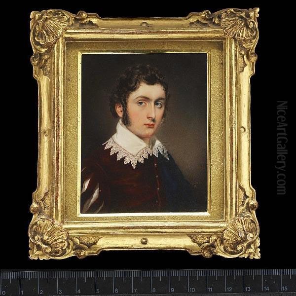 A Young Gentleman Oil Painting by John Cox Dillman Engleheart