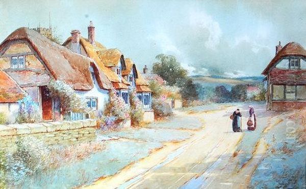 Walford On Avon Oil Painting by Harold M. English