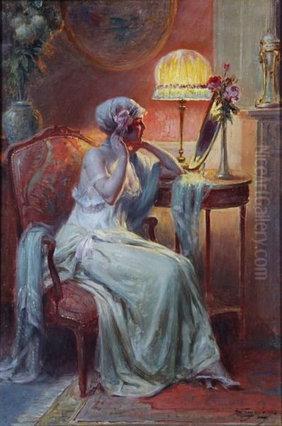 The Mirror Oil Painting by Delphin Enjolras