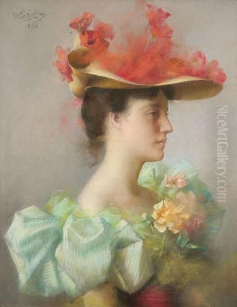 Elegante Au Chapeau Oil Painting by Delphin Enjolras