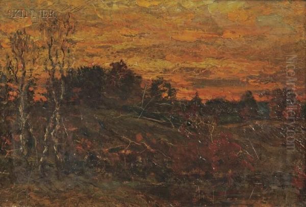 Sunset Oil Painting by John Joseph Enneking