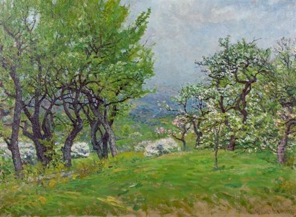 Apple Blossoms Oil Painting by John Joseph Enneking