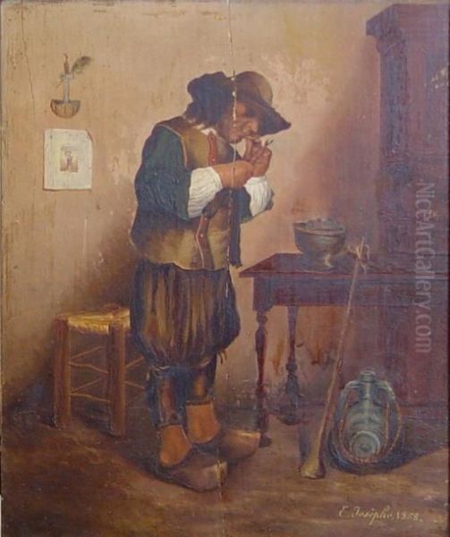 Le Fumeur Oil Painting by Joseph Eliot Enneking