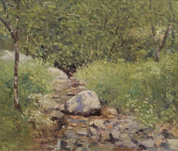 Rocky Brook Oil Painting by Joseph Eliot Enneking