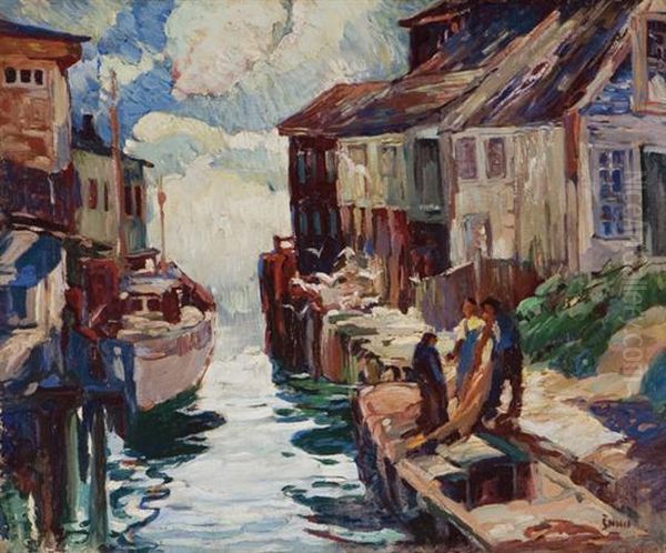 At The Docks Oil Painting by George Pearse Ennis