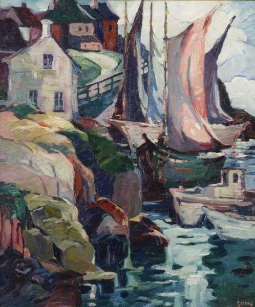 Moored For Safety Oil Painting by George Pearse Ennis