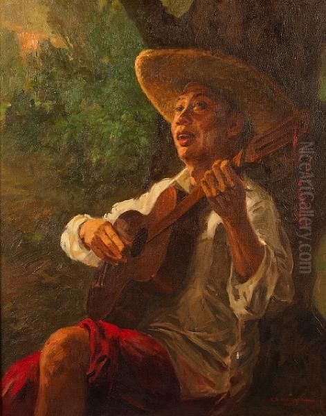 A Little Serenade Oil Painting by Rafael Enriquez