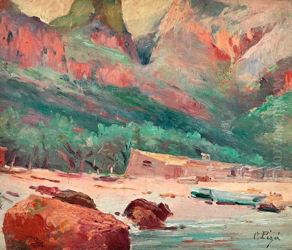 Paisaje Mallorquin Oil Painting by Cristofor Piza I Ensenyat