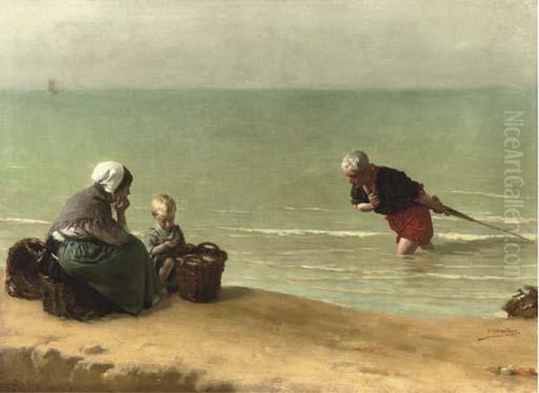 The Shrimp Fisher Oil Painting by Charles Victor Ensinck