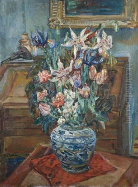 Le Vase De Fleurs Oil Painting by Henri Epstein