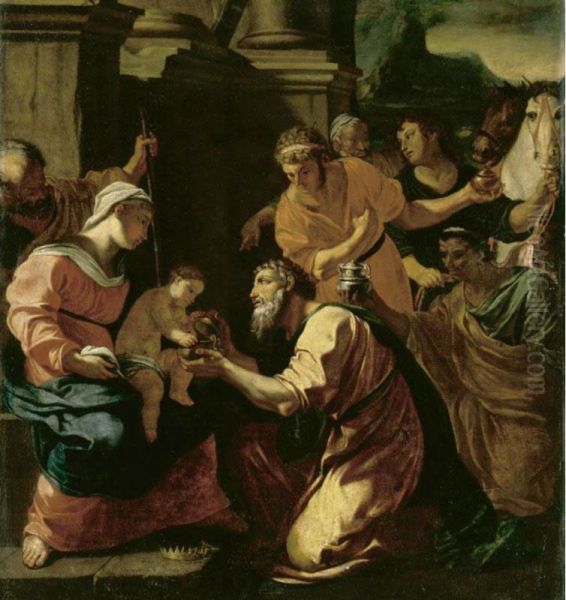 The Adoration Of The Magi Oil Painting by Charles (the Elder) Erard or Errard