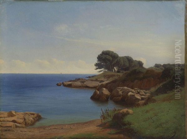 Felsige Kustenlandschaft Oil Painting by Mikhail Spiridonovitch Erassi