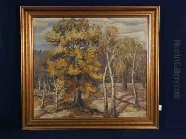 Herbstwald Oil Painting by Harry Erdmann