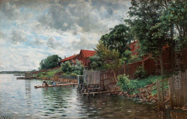 By The Lake Vattern Oil Painting by Johan Erik Ericson