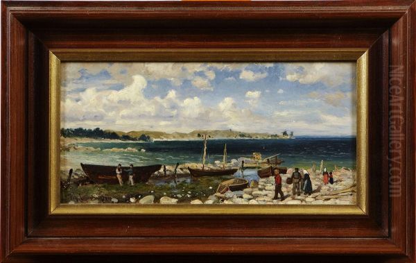 Kustlandskap Oil Painting by Johan Erik Ericson