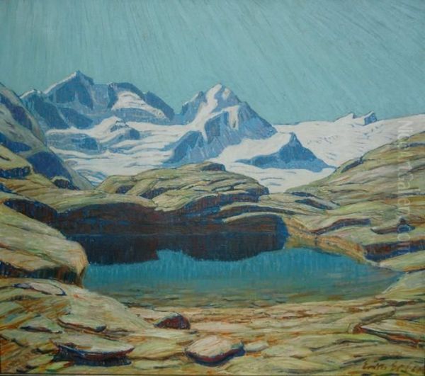 Pejzaz Alpejski (jochhohe) Oil Painting by Erich Erler-Samaden