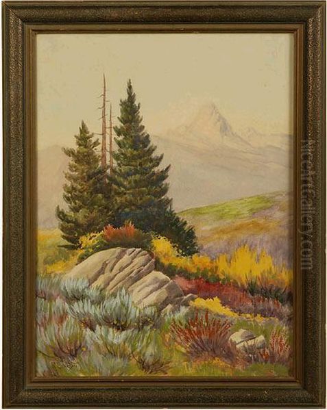 1856.
Northwest Alpine Meadow Landscape. Oil Painting by Richard Ernesti