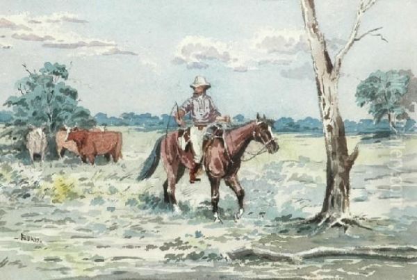 Cattle Drover Oil Painting by Arthur Esam