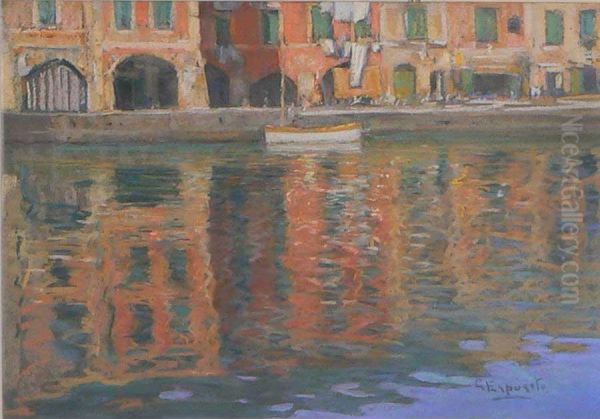 Portofino Oil Painting by Cesare Esposito