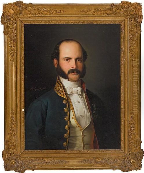 Retrato Masculino Oil Painting by Antonio Maria Esquivel Y Suarez De Urbina