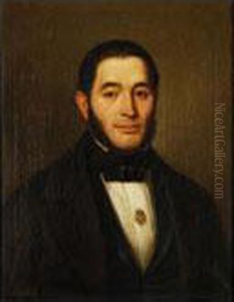 Retrato De Caballero Oil Painting by Antonio Maria Esquivel Y Suarez De Urbina