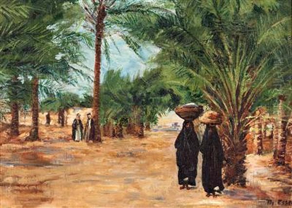 Orientalische Frauen Unter Palmen Oil Painting by Theodor Esser