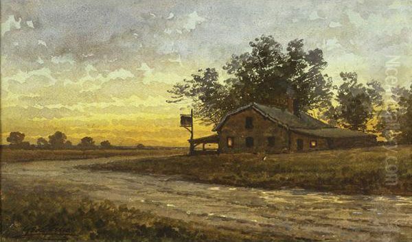 An Autumn Landscape Oil Painting by George Emerick Essig