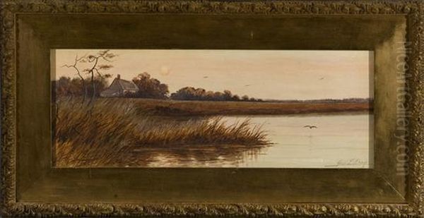 Marsh Scene With House Oil Painting by George Emerick Essig