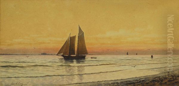 Scene Marine Oil Painting by George Emerick Essig