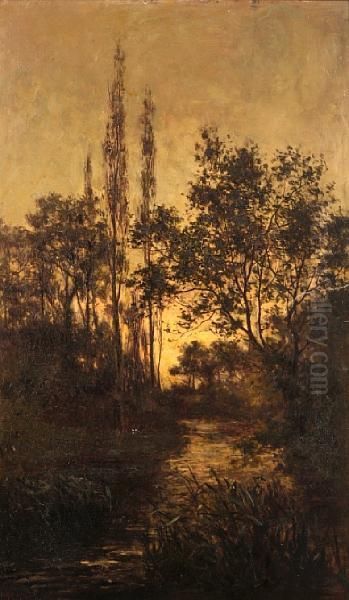 Evening By The Stream Oil Painting by William Charles Estall