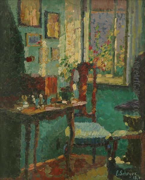 Interior Scene Oil Painting by Emmy Esther