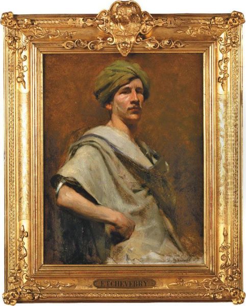 Gentleman Au Turban Vert Oil Painting by Denis Etcheverry