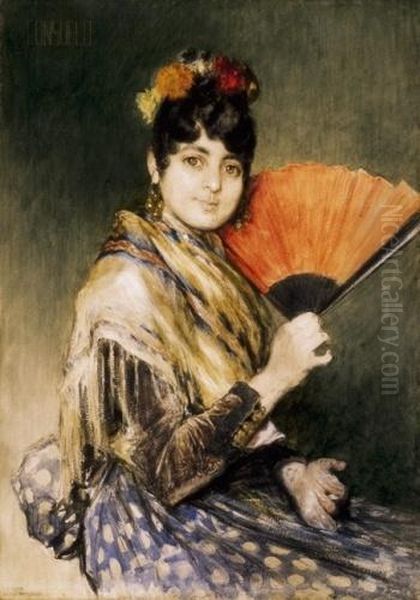 Consuelo In The Role Of Carmen Oil Painting by Theodor Josef Ethofer