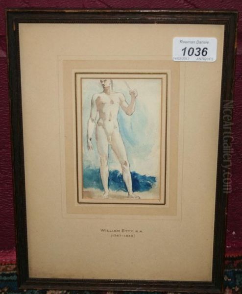 Male Nude Oil Painting by William Etty