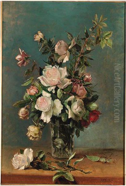 A Bouquet Of Roses Oil Painting by Pierre Nicolas Euler