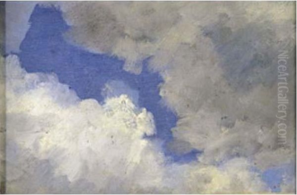 Etude De Nuages Oil Painting by Charles Fr. Eustache