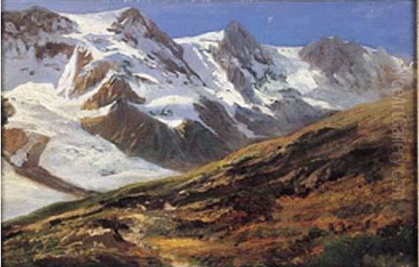 Paysage De Montagnes Oil Painting by Charles Fr. Eustache