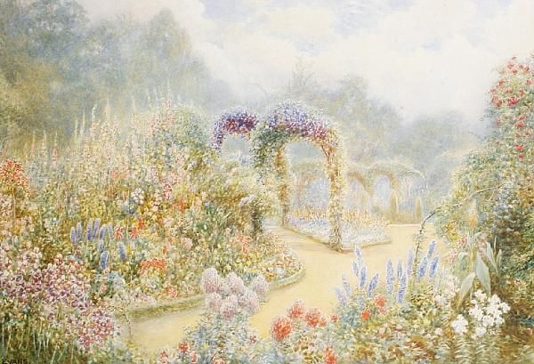 Garden Scenes Oil Painting by Frederick Henry Evans