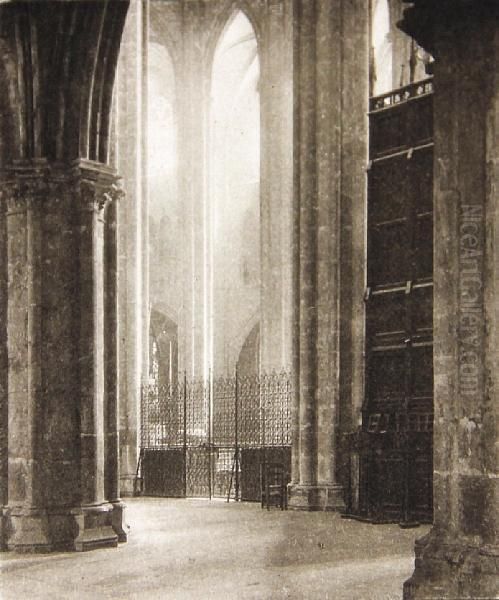 Height And Light In Bourges Cathedral Oil Painting by Frederick Henry Evans