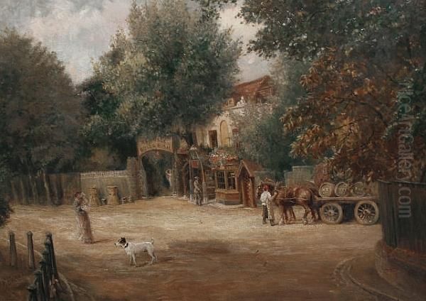 The Old Bull And Bush, Hampstead Heath Oil Painting by Frederick Mcnamara Evans