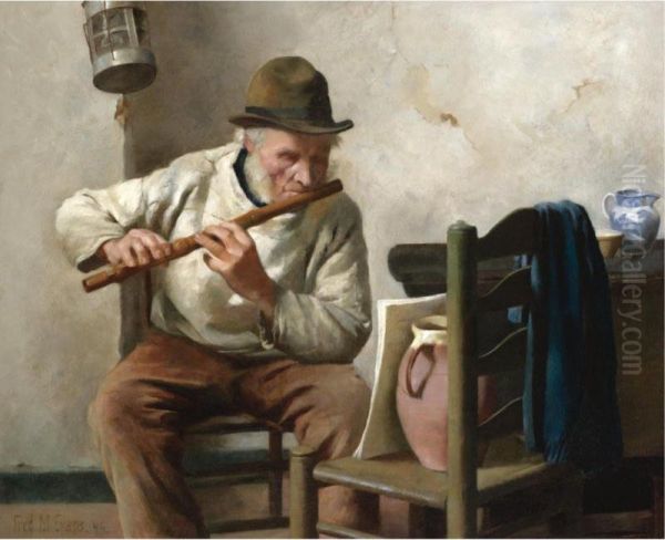 The Flute Player Oil Painting by Frederick Mcnamara Evans