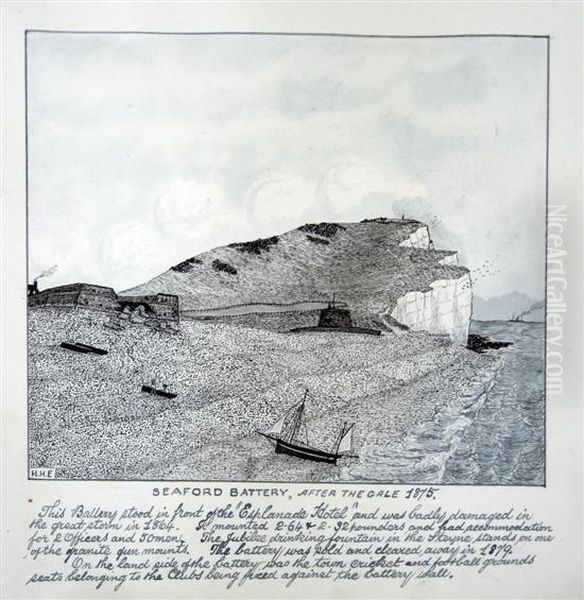 Sketches Of Seaford Oil Painting by Harry Harrison Evans