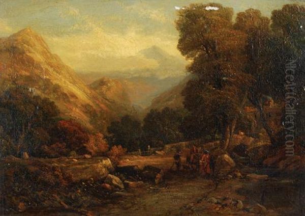 [view In Snowdonia] Oil Painting by William Evans Of Bristol