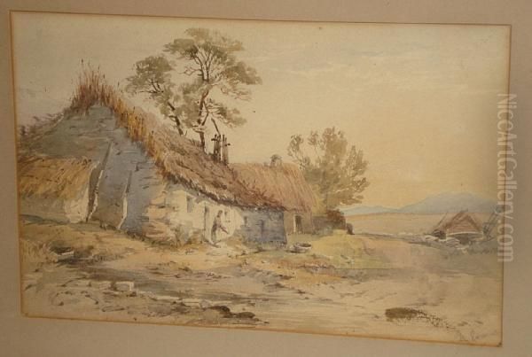 Cottage Scene Oil Painting by William of Eton Evans